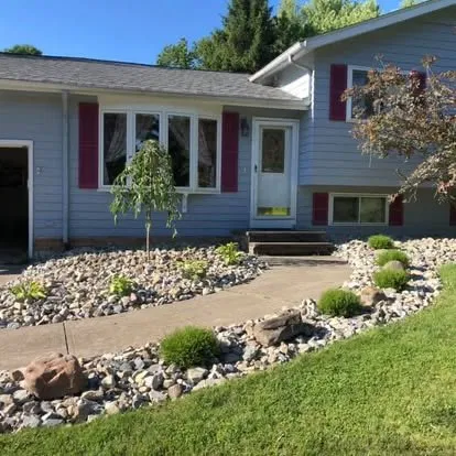 Full front yard refresh with new plantings and mulch